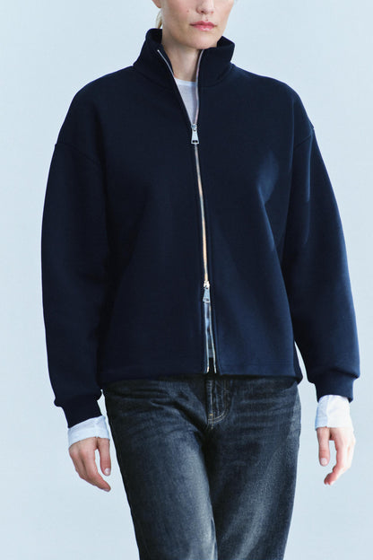 Blauer Zip-Sweatshirt