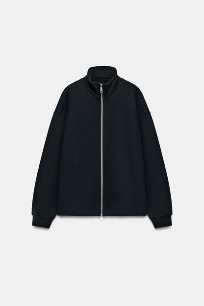 Blauer Zip-Sweatshirt